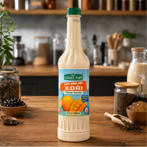 Siro Xoài Đậm Đặc Golden Farm 700ml dùng pha trà xoài và soda